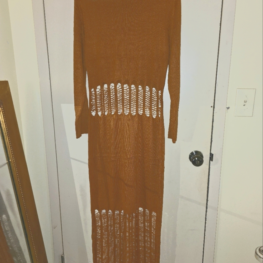 Tamara Sweater Midi Dress - Camel - Picture 4 of 4